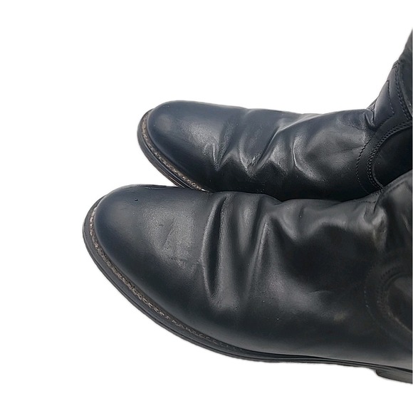 Justin Womem's Sz 7 Black Leather Roper Mexico Western Cowboy Boots - Picture 5 of 12